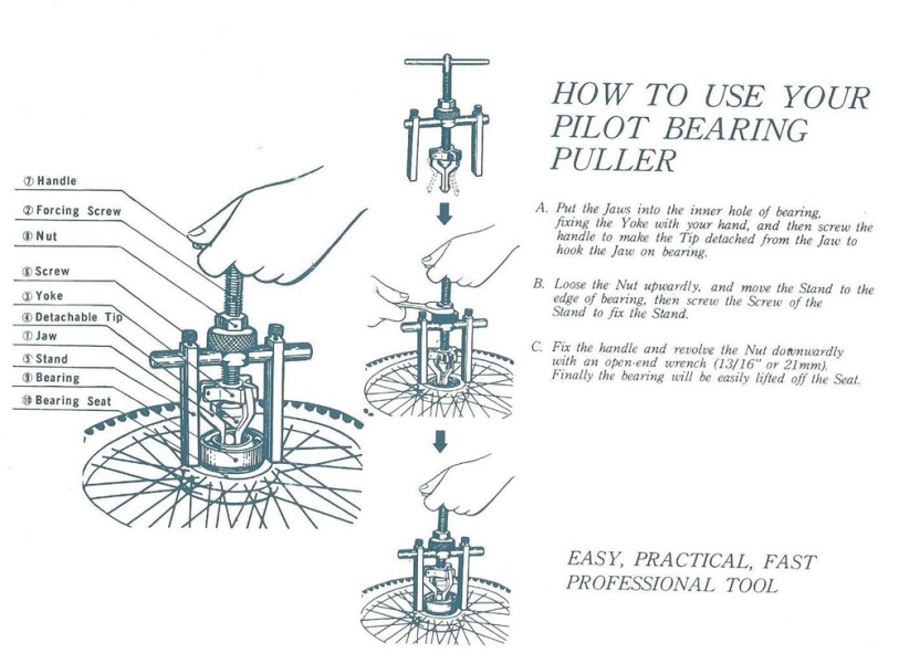 Pilot Bearing Puller 3 Jaws