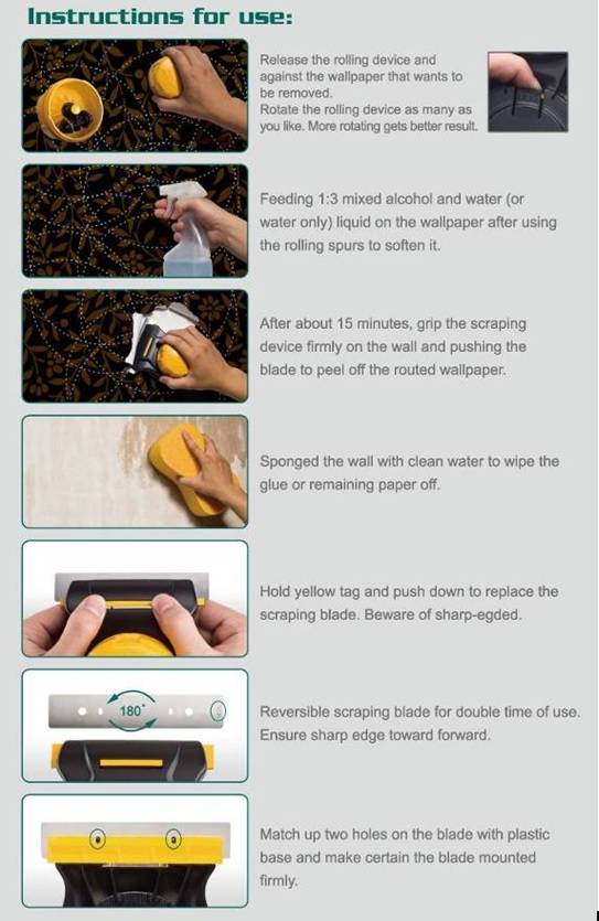 Rolling & Scraping Wallpaper Remover