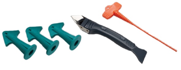 Nozzle Plus & Scraper Set Silicone Caulking Tools & W/ Nozzle Stopper